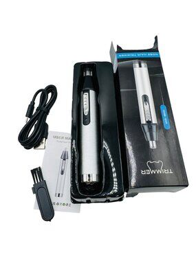 Rechargeable Nose & Ear Hair Trimmer Type-C Charger Stainless Steel Washable Cut